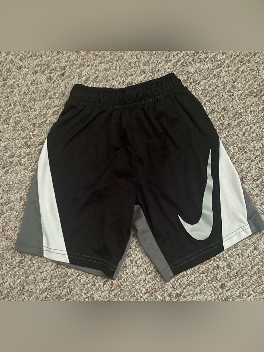 Nike Black Dri-FIT Kids Athletic Shorts with White Logo
